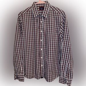 UNTUCKit 100% Cotton Men’s Medium Slim Fit Long Sleeve Plaid Button Up Shirt